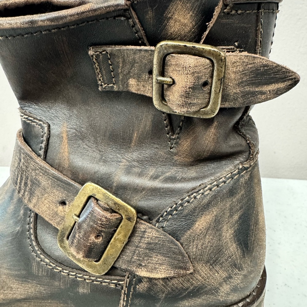 Freebird by Steven Distressed Brown Moto Boots